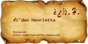 Édes Henrietta névjegykártya