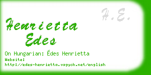 henrietta edes business card